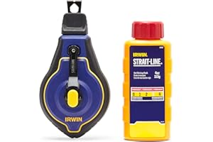 Irwin STRAIT-LINE Chalk Line, Speedline Pro Reel, Red, 100 ft. (IWHT48443RC)