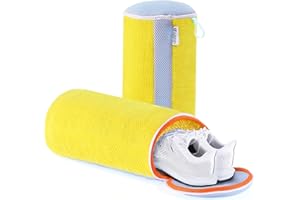 Teletrogy Shoe Washing Machine Bag, Laundry Shoe Bag for Washer & Dryer, Shoe Bag for Washing Machine Hands-free Plush Fibers Shoe Cleaning Bag Reusable for Sneakers Tennis Shoes, Yellow 2Pcs
