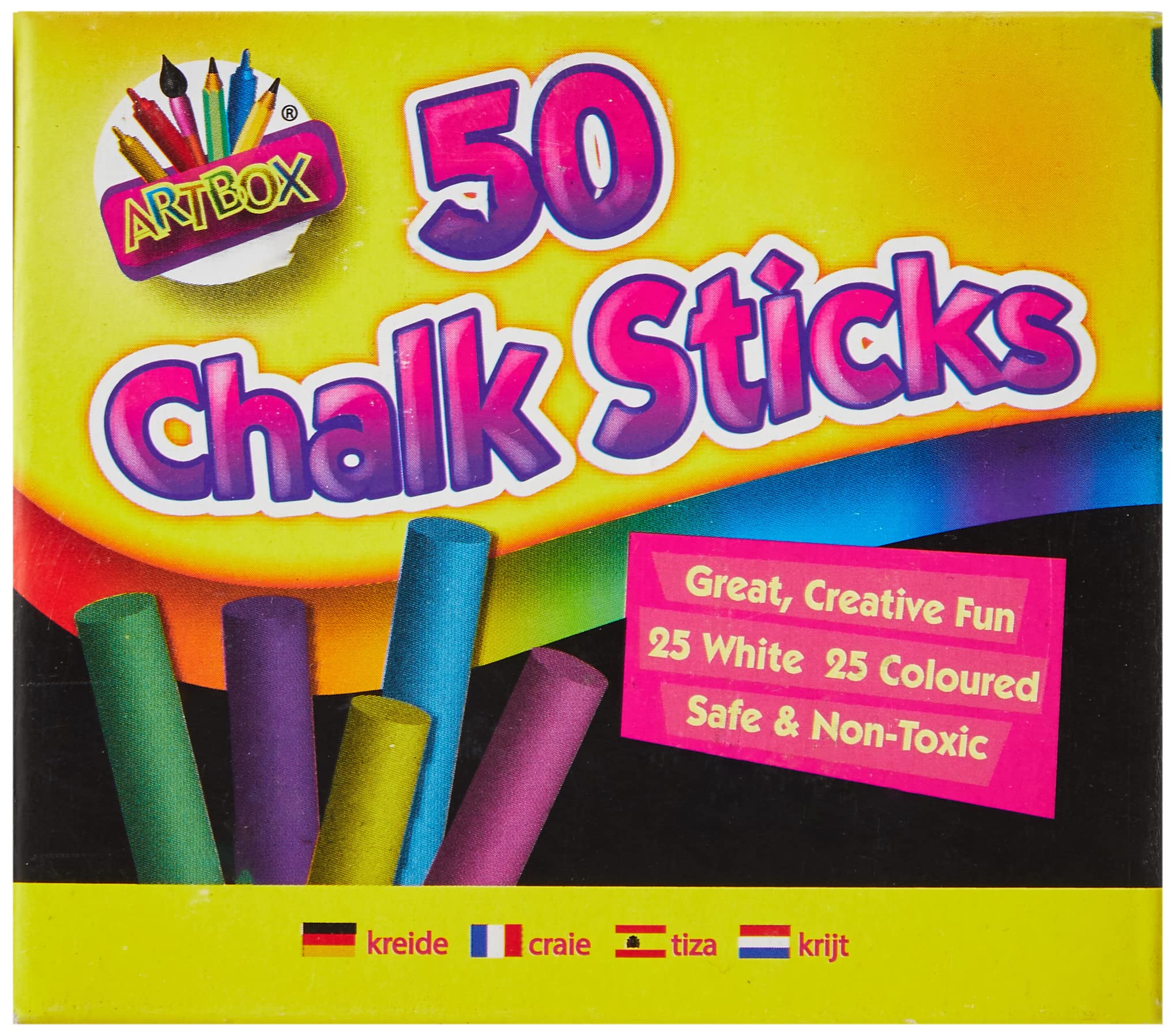 ART BOXChalks - Assorted Colours (Pack of 50)