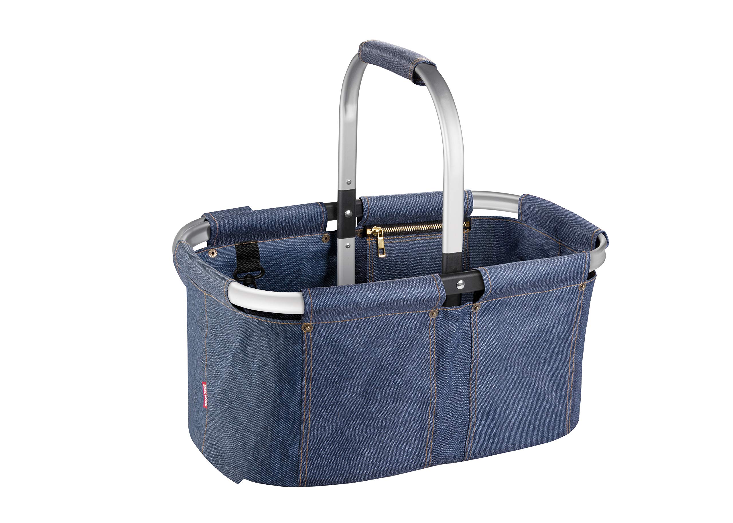 Tescoma 906161 Folding Shopping Basket Denim Effect Shop, Blue