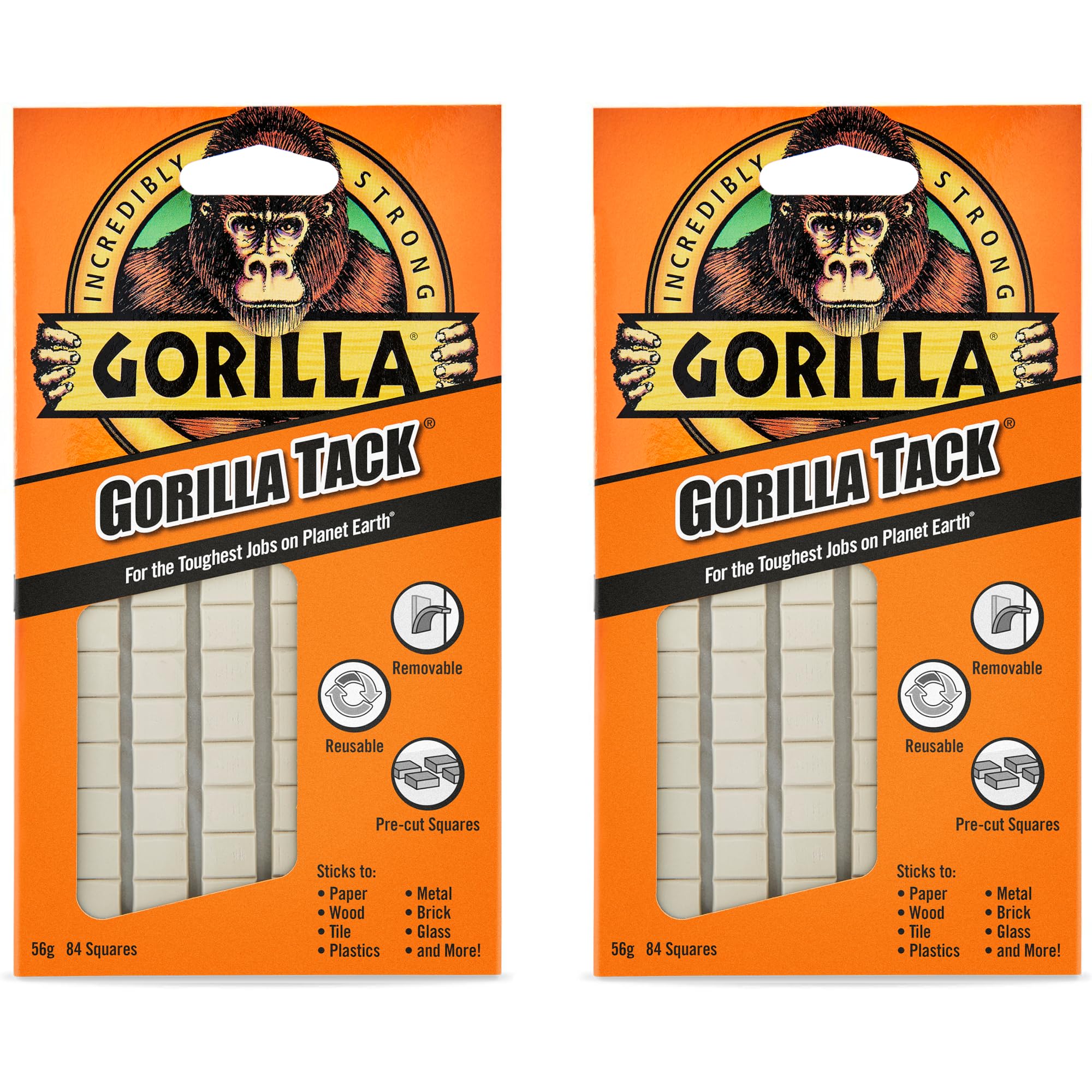 Gorilla 3144102 Tack 56g (2 Pack),White