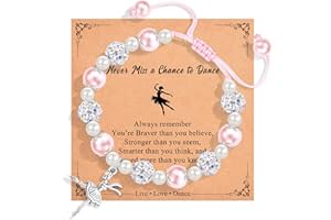IKIATY Dance Recital Gifts for Girls, Ballet Dancer Ballerina Bracelet Jewelry for Daughter Granddaughter Niece Friends Dance Team