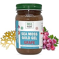 Dualspices Wildcrafted Sea Moss Raw With Grape Gel 16 Oz. Pure and Natural - High-Potency Vegan Superfood - Heart, Lung…