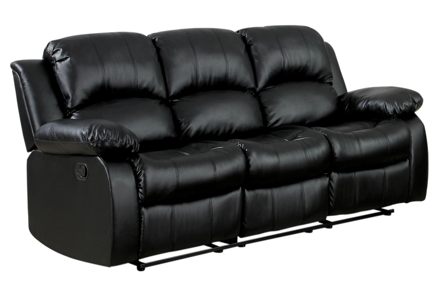 Amazoncom Homelegance Double Reclining Sofa Black Bonded Amazoncom Homelegance Double Reclining Sofa Black Bonded