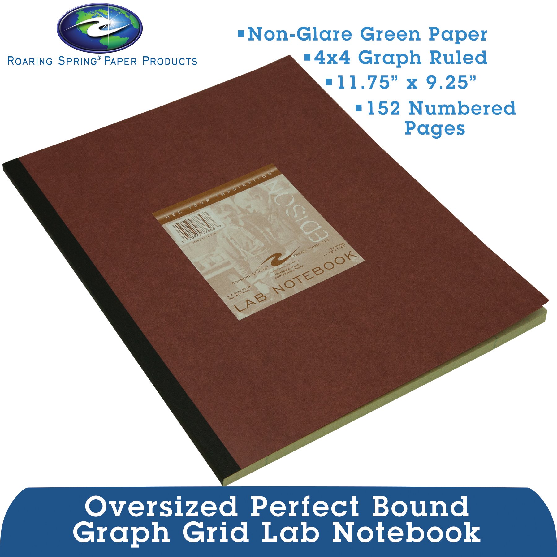Graph Ruled Notebook Lab Book With Numbered Pages, 4x4 Grid Ruled ...