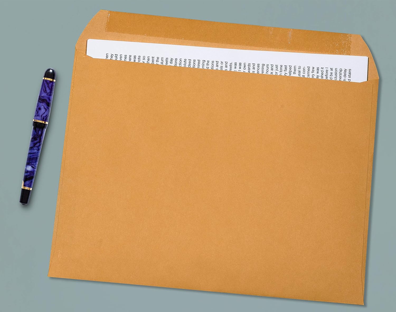 Check O Matic 9x12 Brown Booklet Open Side Envelopes – Gummed Seal 9 x 12 Inches Mailing Envelope, For Home, Office, Business, Legal or School - 100 Pack : Office Products