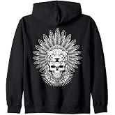 Aztec Jaguar Warrior Skull. Guerrero Mexica Native Healing Zip Hoodie
