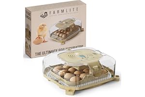 FarmLite Egg Incubator with Automatic Egg Turning and Humidity Control | Chicken Egg Incubator with Ventilation | Duck, Chicken and Quail Egg Incubator with Dual Water Humidity Channels