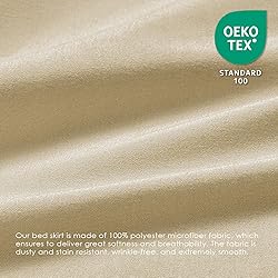 FreshCulture Queen Bed Skirt, Elastic Wrap Around