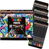 POSCA&reg; Colored Pencils, Soft Core, 48 Count | Ultra-Smooth, Rich Pigment, Vibrant Colors for Blending, Shading &amp; Layering, Adult Coloring &amp; Drawing