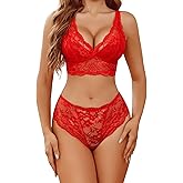 Avidlove Lingerie Set for Women Lace Bra and Panty Sets Sexy Underwear Bralettes Lingerie Outfits