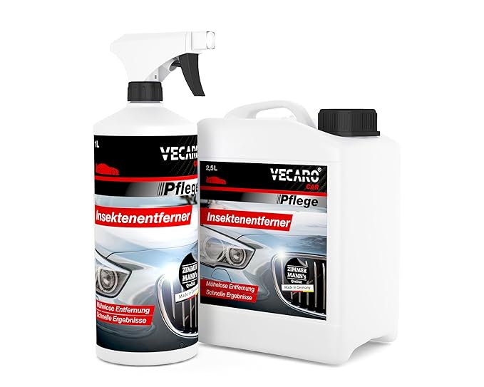 VECARO Car Insektenentferner 1 Liter mit Zerstäuber + 2,5 Liter Nachfüllpack Insekten Entferner