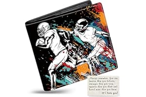 MINDOW Boys Wallet for Kids, Teen Boy Athletes Wallets 9-12 8-10 8-12, Cool Novelty Leather Bifold Rfid Blocking Purse Coin Pocket Zipper Id Window for Children Men Male Youth Guys Birthday Christmas Gifts