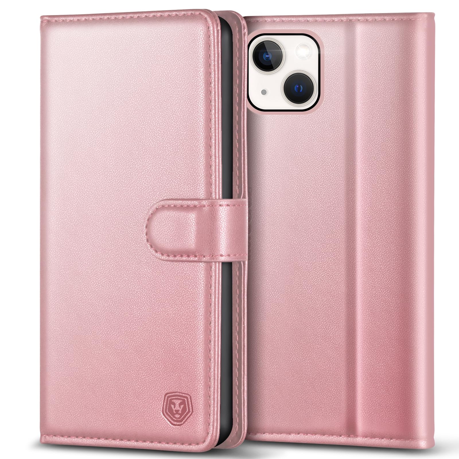 Kuafcase Compatible for Case with 4 Card Slots Magnetic Closure Kickstand Shockproof Protective Phone Case Compatible for - Pink — image 1