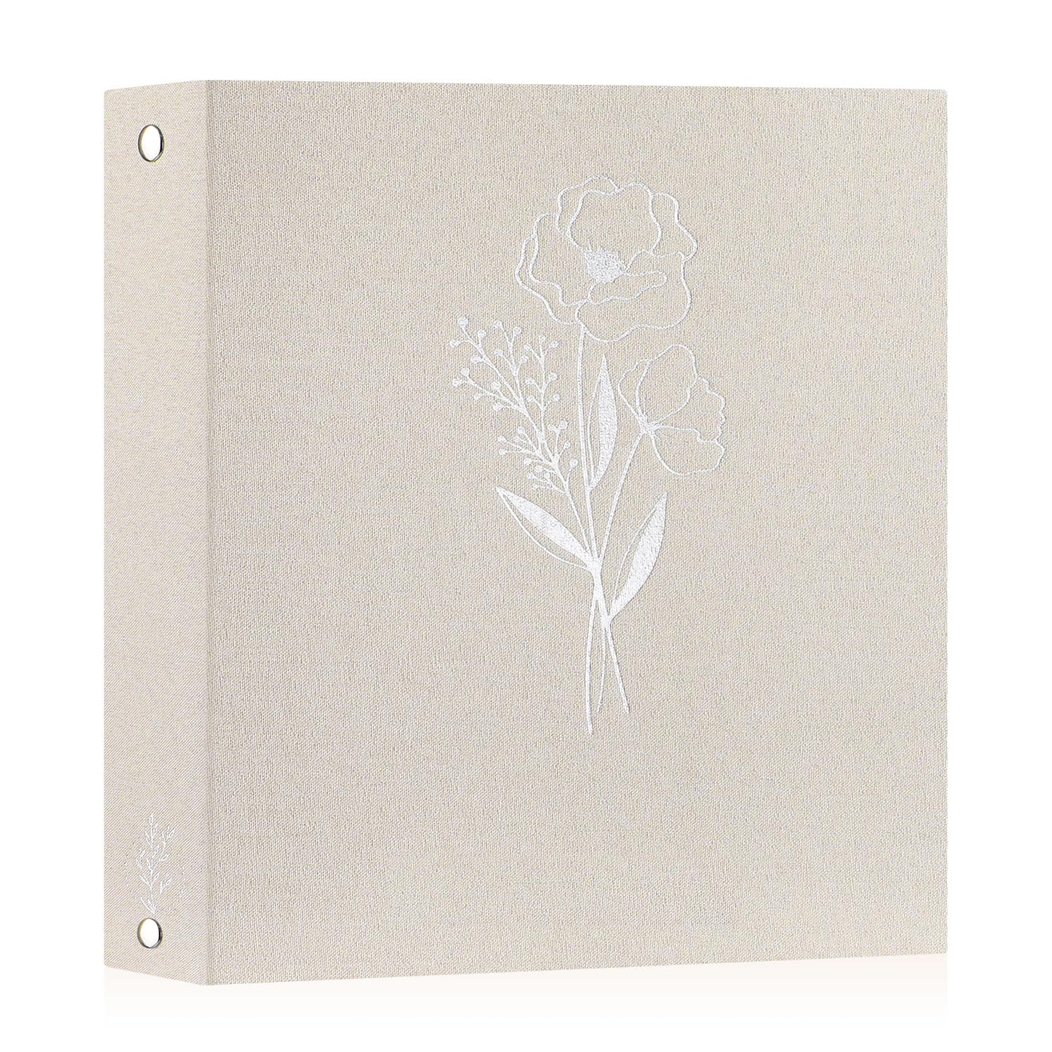 Photo 1 of Lanpn 8.5x11 inch Scrapbook Photo Album, Linen Cover Archival Acid Free Top Load 3 Ring Binder Folder Photo Book 8.5 x 11 with 30 Plastic Sleeves 60 Pages (Beige)