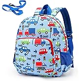 willikiva 3D Dinosaur Backpack Toddler Backpacks for Boys and Girls Kids Backpack Waterproof Preschool Safety Harness Leash (Blue Bus)
