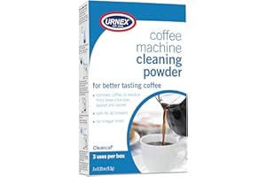 Urnex Coffee Maker and Espresso Machine Cleaner Cleancaf Powder - 3 Packets - Safe On Keurig Delonghi Nespresso Ninja Hamilton Beach Mr Coffee Braun