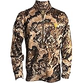 HOT SHOT Men’s Camo Zip Performance Shirt, Midweight Durable Quarter Zip Pullover, Warm Hunting Clothes for Fishing, Camping