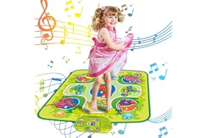 Growinlove Dance Mat for Kids, Musical Play Mat Dance Pad with 5 Game Modes, Adjustable Volume, Light Up Dancing Challenge Mat, Birthday Gifts for 3 4 5 6 7 8 Year Old Girls Boys