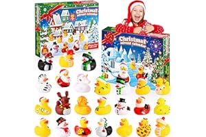 CARDFUN Advent Calendar 2024, Kids Rubber Ducks Gifts for Girls Boys Christmas Countdown Calendar 2024 Christmas Xmas Gifts for Kids Eve Gifts for 3-9 Year Old Girls Toys for 3-10 Year Old Boys(Rubber Ducks)