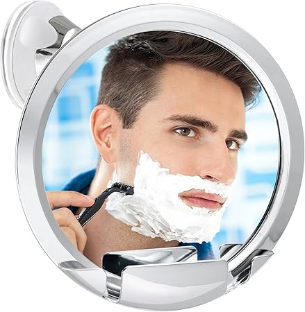 Fogless Shower Mirror with Built-in Razor Holder