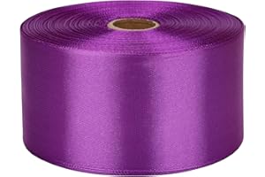 Nsilu 2 inch Purple Satin Ribbon 50 Yards Solid Fabric Ribbons Roll for Gift Wrapping, Satin Weddings,Flower Bouquet, Invitations,Sewing,Party Decorations, Holiday Decorating and More