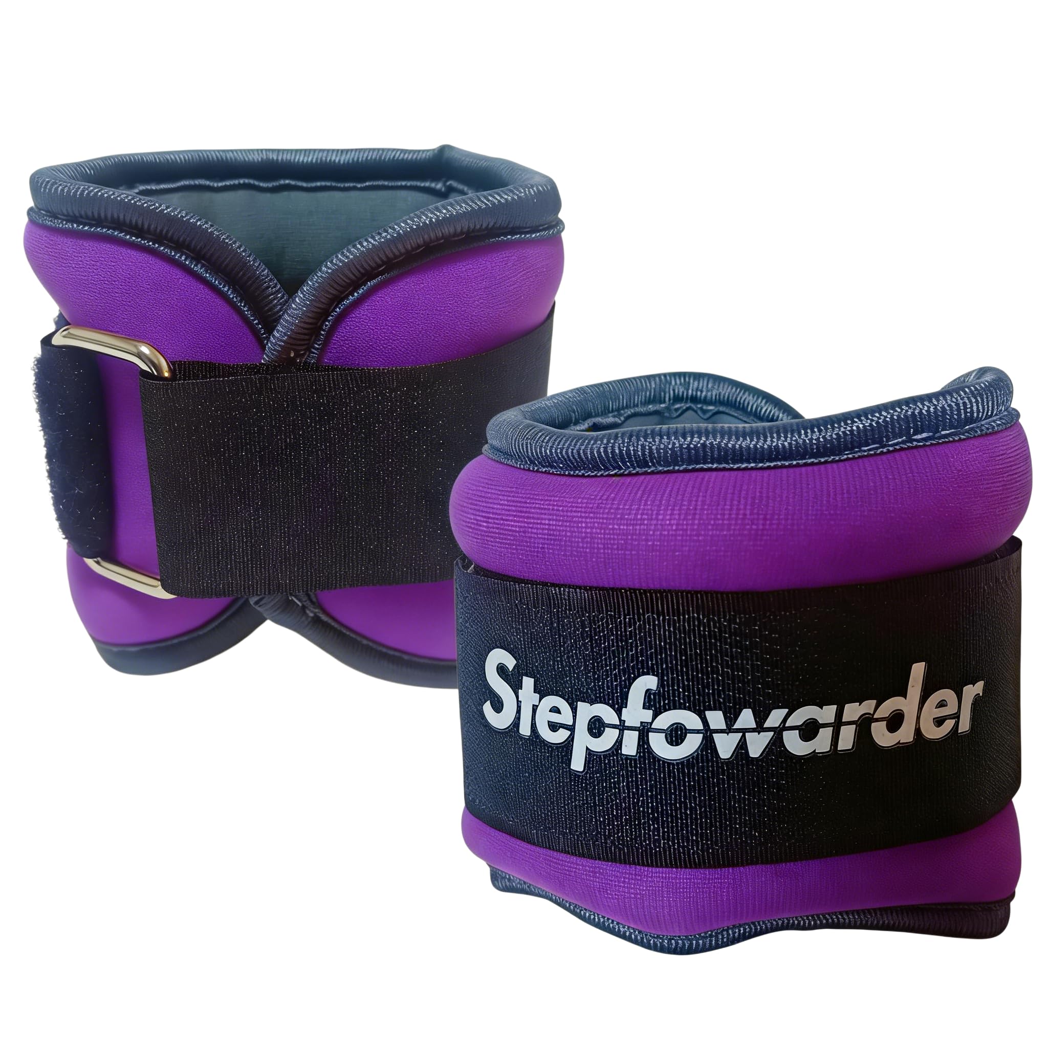 Stepfowarder Ankle/Wrist Weights, 0.3/0.5/1.0/1.5/2.0 KG for a Pair, Five Optional Colors & Weights with Adjustable Strap, 2 Pack (2 * 1.0KG - Purple)
