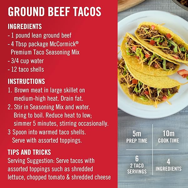 MCCORMICK PREMIUM TACO SEASONING MIX, 24 OZ