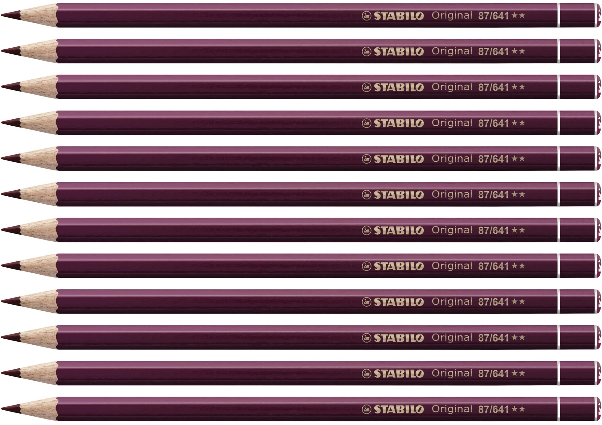 Premium Colouring Pencil - STABILO Original - Pack of 12 - caput mortuum violet middle