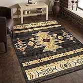 Conrad Trading Yellowstone Area Rug, Southwest Black,5 ft. 3 in. x 7 ft. 3 in., SLY4004