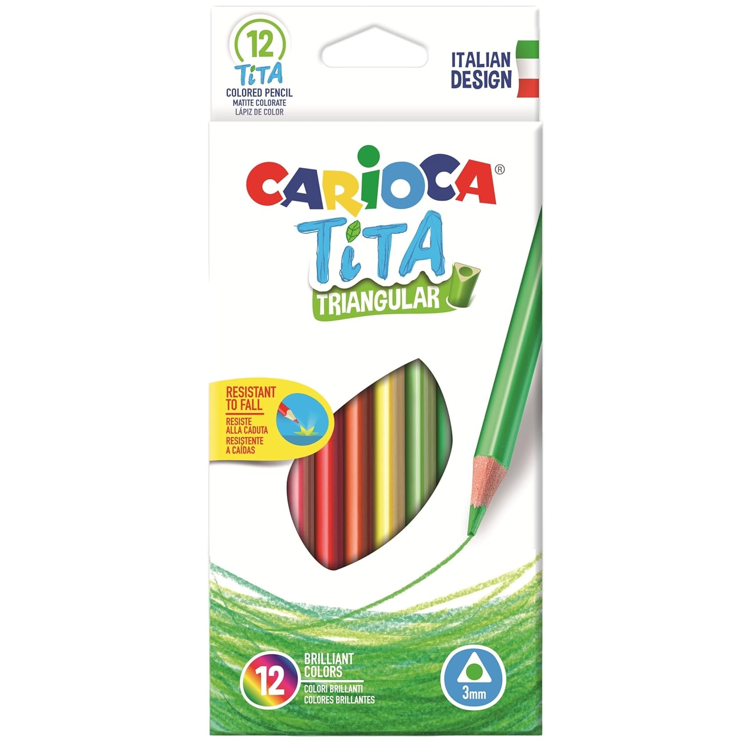 Carioca Tita Scatola da 12 matite colorate triangolari Amazon Cancelleria e prodotti per ufficio