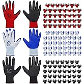 YOUKE OLA 120 Pair Gardening Gloves for Men Women, Breathable Rubber Coated Garden Gloves Working Gloves for Gardening, Construction (Black, Red, Blue)