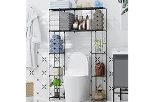 PPN Over The Toilet Storage Cabinet, Premium Bathroom Organizer and Storage Shelves for Small Spaces, Space-Saving Bathroom S