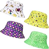 Blosssound 4 Pcs Mardi Gras Hats for Men Women Funny Fishing Mardi Gras Beach Cute Fisherman Cap Holiday Outdoor