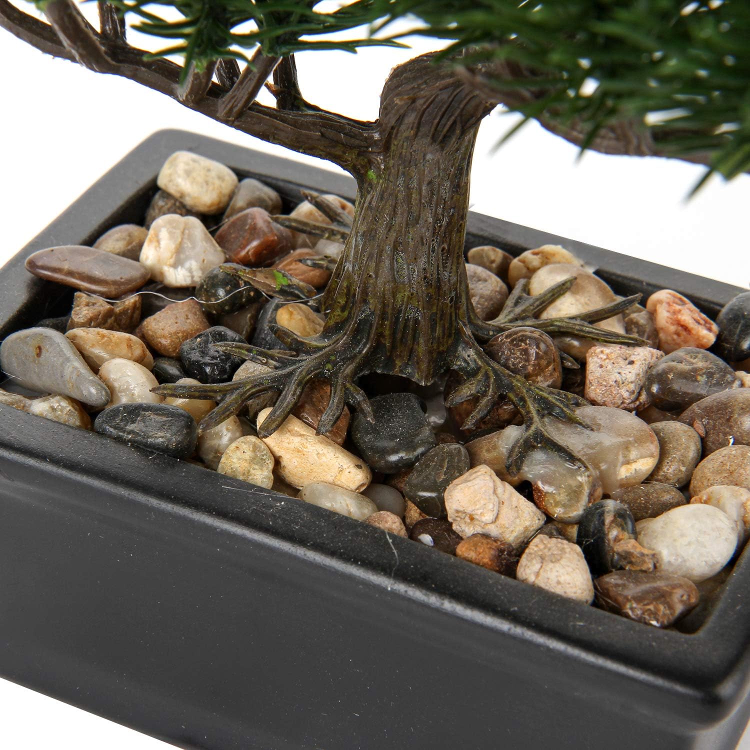 Briful 6.49" Artificial Bonsai Tree Fake Plants Japanese Bonsai Decoration Artificial Plant Indoor Potted Faux Pine Plants for Indoor/Outdoor Home Office Desk Décor - Image 4