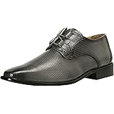 LIBERTYZENO Mens Genuine Leather Classic Tread Design Lace Up Oxford Dress Shoes for Christmas