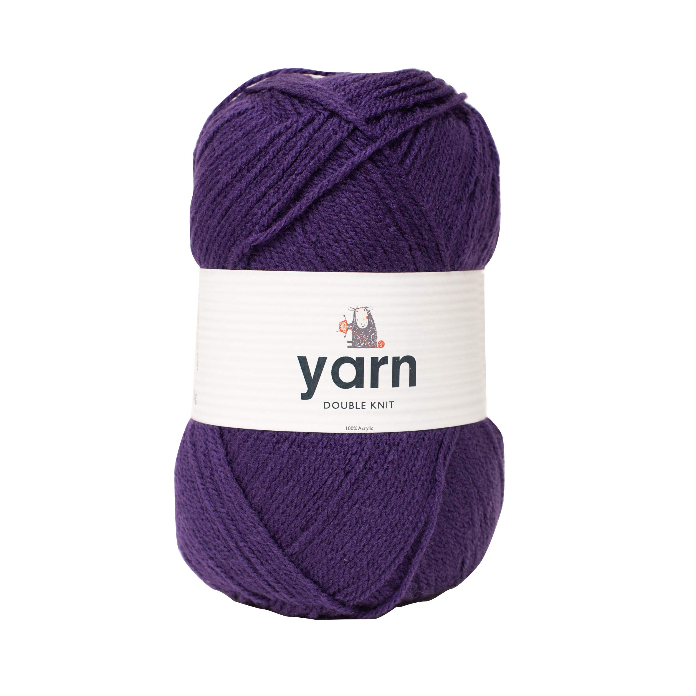 Korbond DK Purple Yarn - 100g Acrylic Wool - Lightweight, Hypoallergenic & Durable Double Knit Crochet Yarn Knitting Wool (290m Total)