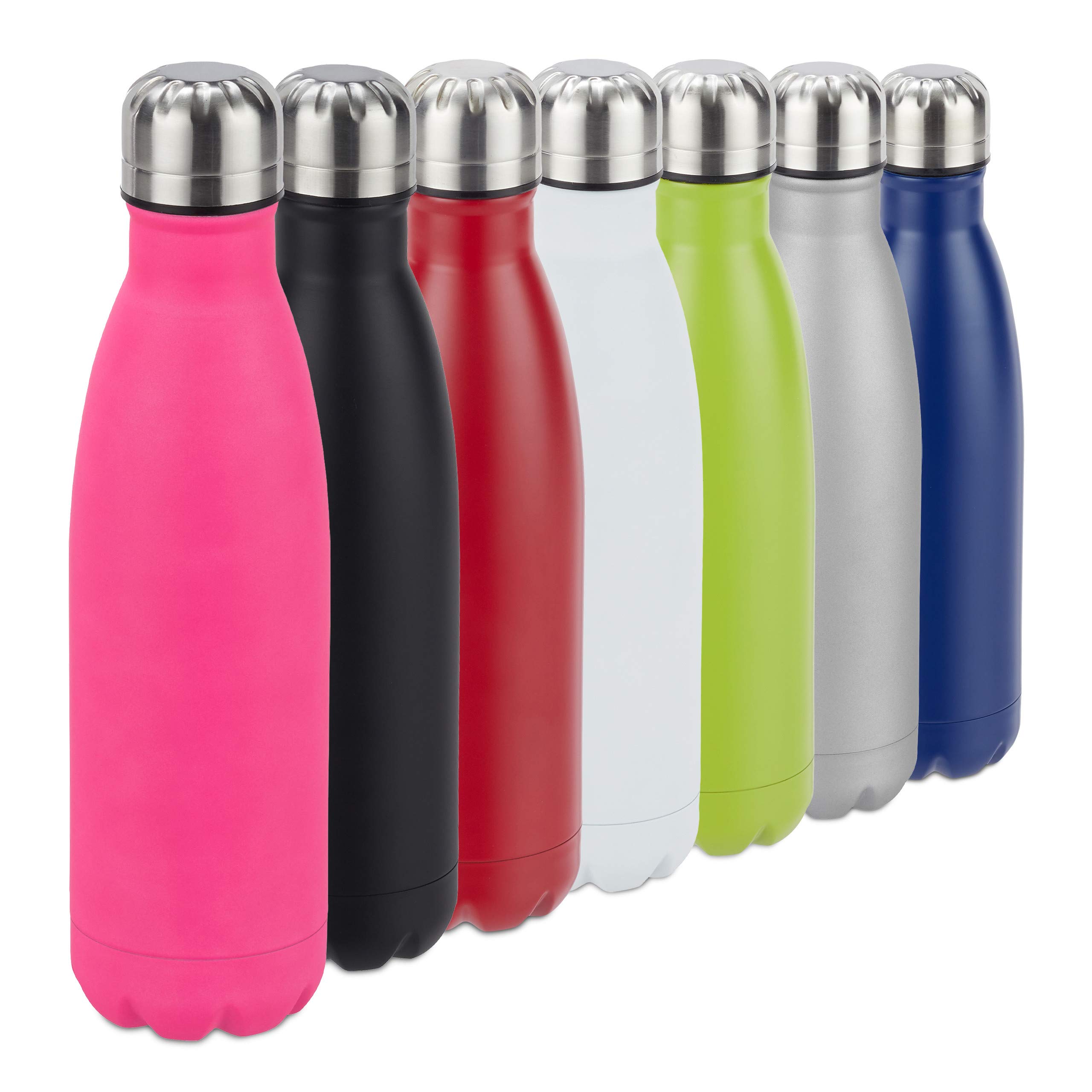 Relaxdays Stainless Insulated Flask, Leakproof for Cold and Hot Drinks, Vacuum Thermo Bottle, 500 ml, Pink