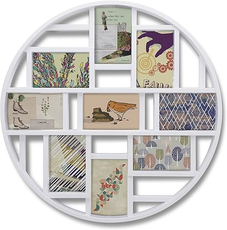 Amazon Co Jp Umbra フォトフレームウォールフレームインテリア壁掛け丸型 ホワイト マルチ9面 Luna ホーム キッチン