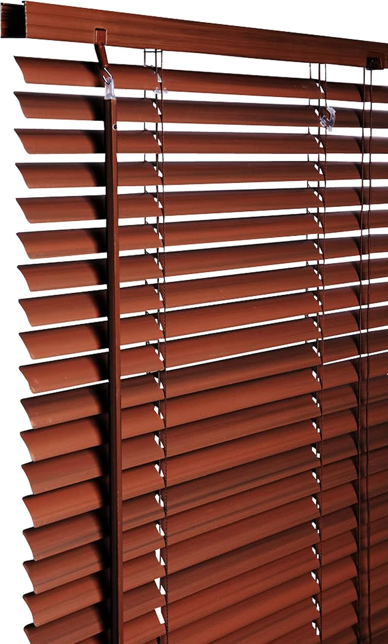 Funky Gadgets PVC Venetian Blind 75 W x 213 L Walnut Wood Effect