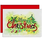 QUILLCRAFT Merry Xmas Quilling Card, Christmas Card, Religious Greeting Card, Artful Quilling Quilled Card for Holiday, New Year, Mom, Dad, Grandma, Friend, Boss (Merry Xmas)