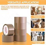 GOVLAX GROUP Brown Packing Tape 6 Rolls 48mm x 66m Heavy Duty Low Noise view 4