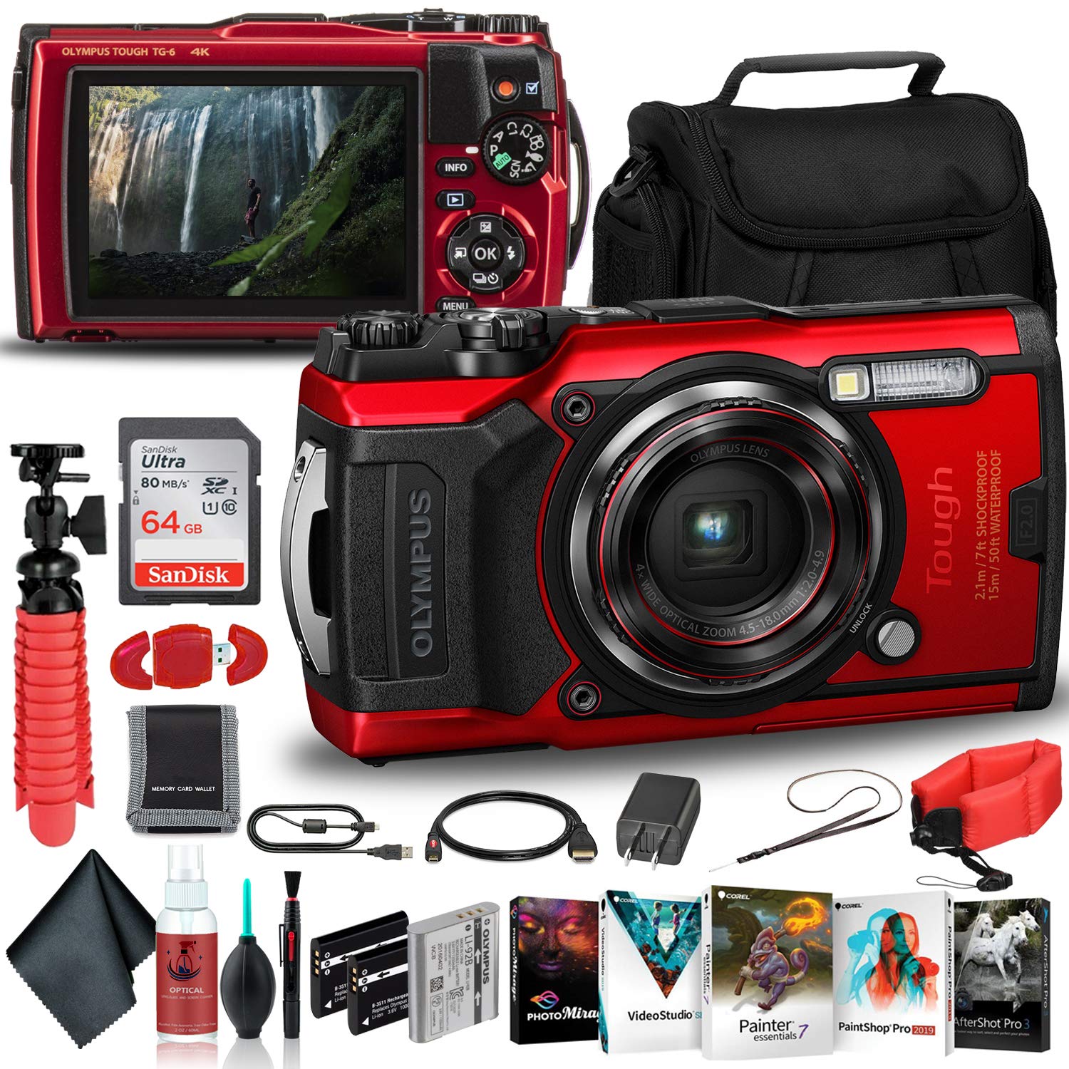 Mua Olympus Tough TG6 Waterproof Camera (Red) Adventure Bundle