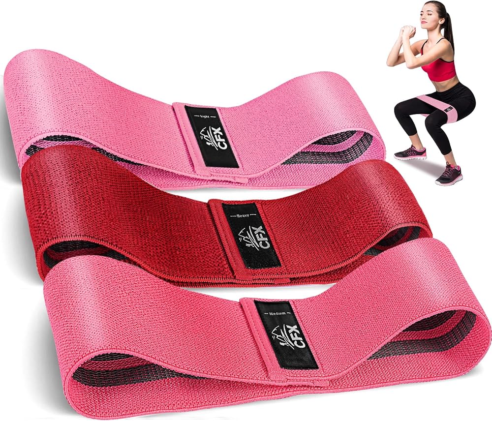 CFX Resistance Bands Set Non-Slip Hip Booty Bands 3 Levels Red