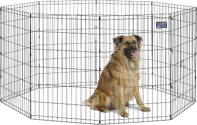 MidWest Homes for Pets 36-Inch Exercise Pen Black, 16 sq ft, 24 x 42 panels