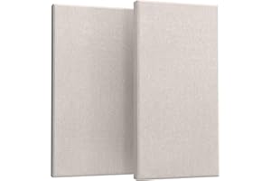 UMIACOUSTICS 2 PCS Acoustic Panel, 47.2" x 23.6" x 2" Fiberglass Sound Proof Wall Panels, Sound Absorbing Panels for Studios, Office, Home Theater. Linen