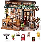 Rolife DIY Miniature House Kit for Adults, Mini Wooden Dollhouse Kit to Build, Bakery Tiny House Miniatures Diorama Building 