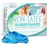 Alliance Rubber 42649 #64 Non-Latex Antimicrobial Rubber Bands, 1/4 lb box contains approx. 95 bands (3 1/2" x 1/4", Cyan Blu