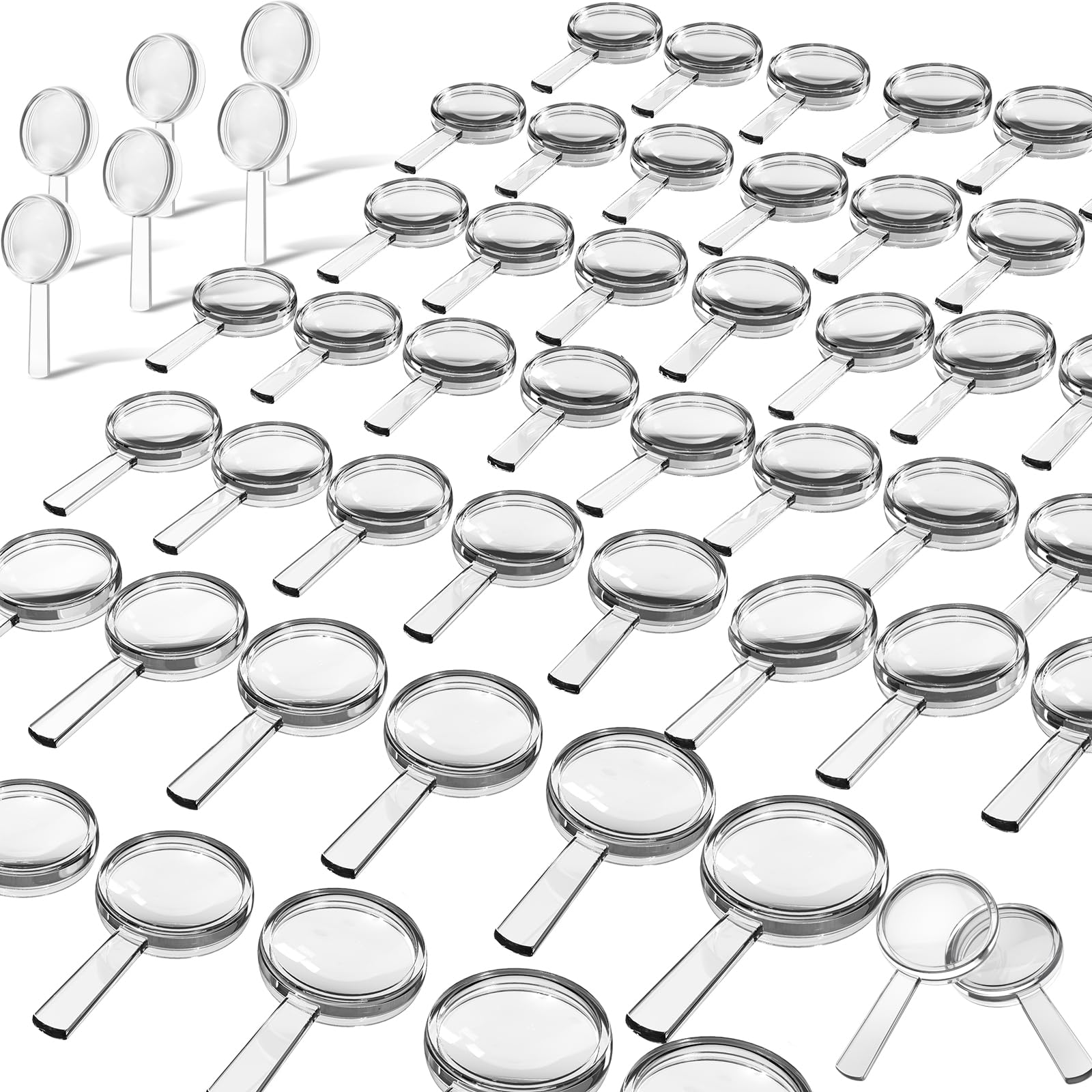Photo 1 of Sumind 150 Pieces Plastic Magnifier Mini Handheld Magnifying Glasses 3X Hand Pocket Lens Portable Reading Magnifier for Home, Indoor and Outdoor Use, Party Favors, 25 mm