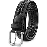 MILORDE Leather Braided Belts for Men, Handmade, Causal Woven Leather Jeans daily wear